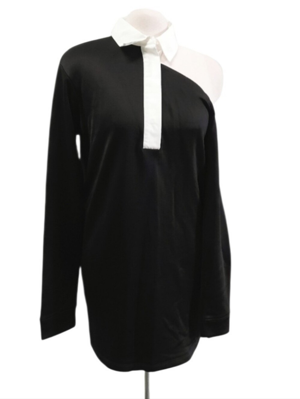 RtA Calandra Dress Black One Shoulder Sexy Mini Night Out Party Sz Large Womens